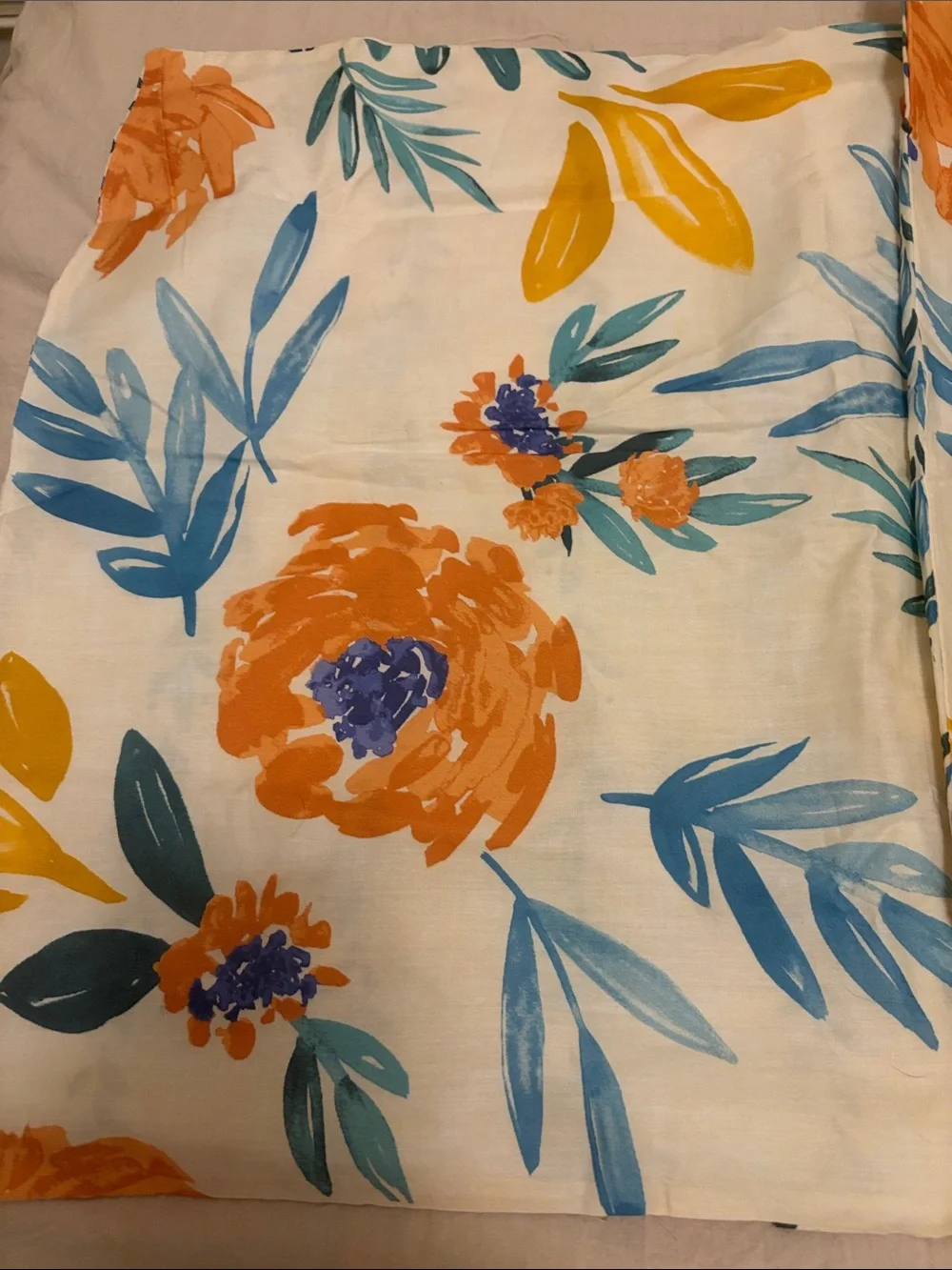 The Pioneer Woman Orange, Teal, Yellow Floral Duvet Cover
